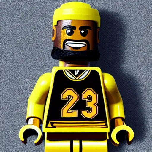 Image similar to a lego minifigure of lebron james