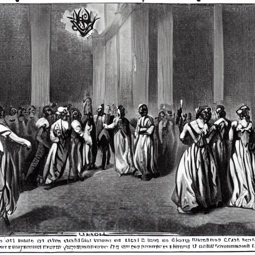 Image similar to devil worshipers meeting, 1 8 0 0 s, historical photograph