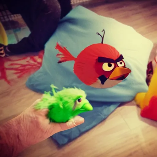 Image similar to playing angry birds at kevin's sleepover