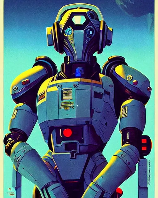 Image similar to sigma from overwatch, character portrait, portrait, close up, concept art, intricate details, highly detailed, vintage sci - fi poster, retro future, in the style of chris foss, rodger dean, moebius, michael whelan, and gustave dore