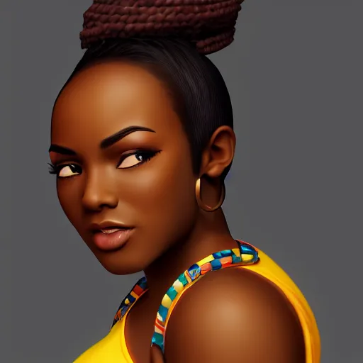 Prompt: Strong African American women, cute,kinda thick,40k portrait, 4k resolution, highly detailed, artstation, very sharp, full body,