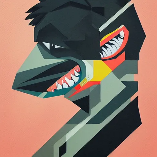 Prompt: cute Venom Pigeon profile picture by Sachin Teng, asymmetrical, Organic Painting , Matte Painting, geometric shapes, hard edges, graffiti, street art:2 by Sachin Teng:4