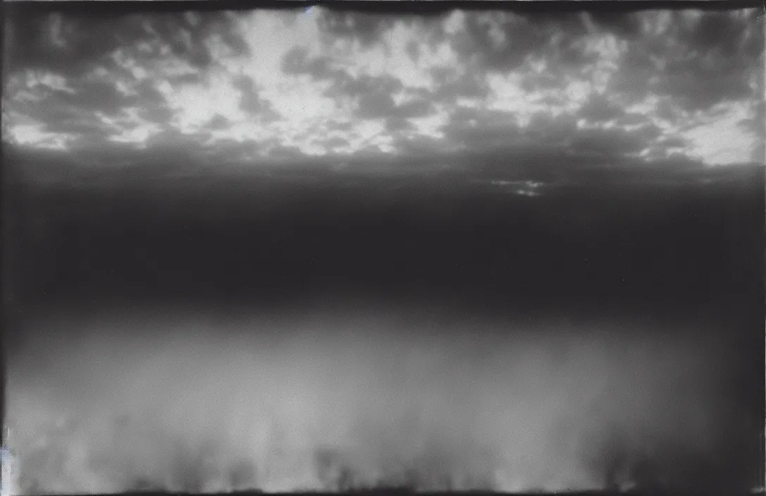 Prompt: the horizon dissolves in mists chiaroscuro gnarly photograph by ansel adams intact flawless ambrotype from 4 k criterion collection remastered cinematography gory horror film, ominous lighting, evil theme wow photo realistic postprocessing lsystems dorothea lange photography