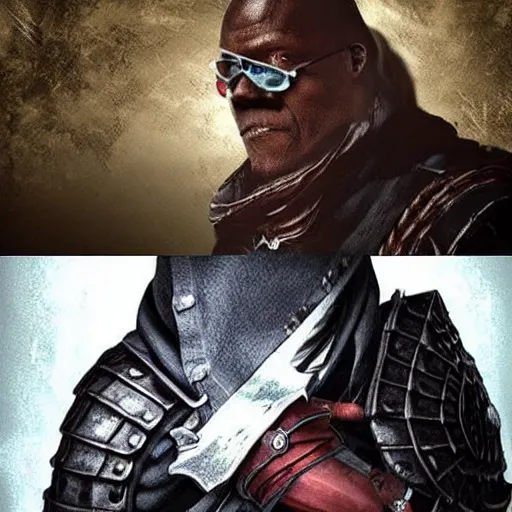 Image similar to Samuel L. Jackson as a Dark Souls character