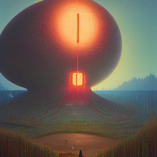 Image similar to most beautiful place in the universe by simon stalenhag and gerardo dottori, oil on canvas
