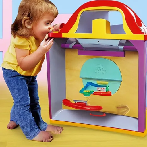 Prompt: a guillotine designed by fisher - price toys, toy guillotine, guillotine!!!!!!!!!!!!!!, high detail product photo