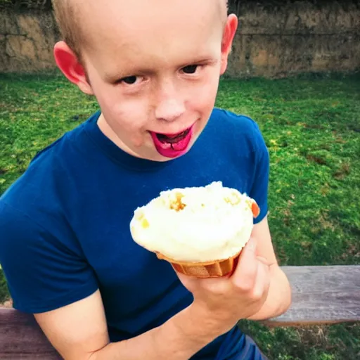 Prompt: Jono Grant eating an ice cream