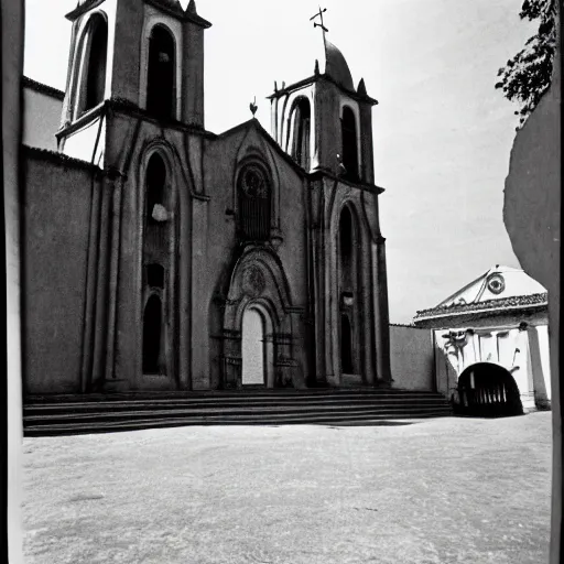 Image similar to a black and white photo of an old cathedral, a colorized photo by john thomson of duddingston, cg society, quito school, 1 9 7 0 s, 1 9 2 0 s, 1 9 9 0 s