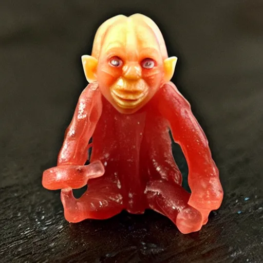 Image similar to photo of Haribo Gummy Gollum as a gummy