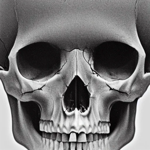 Image similar to an X-ray of a skull