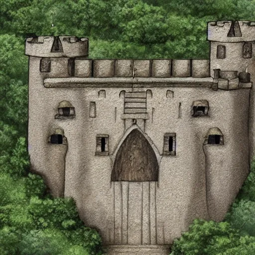 Image similar to a medieval fortress hidden in the jungle, in the style of bob clampett,