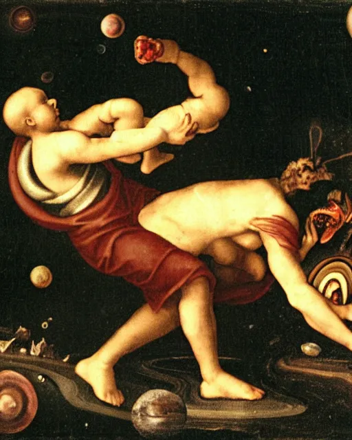 Image similar to saturn being devoured by his son