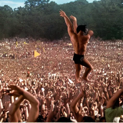 Image similar to hulk performing at woodstock