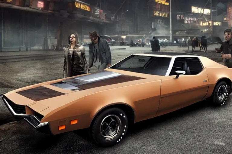 Image similar to blade runner 2 0 4 9 version of a 1 9 7 2 buick riviera