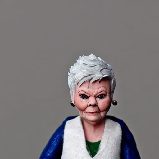 Image similar to judy dench, stop motion vinyl figure, plastic, toy