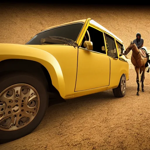 Prompt: ultra - photorealistic, middle eastern woman driving horse and handling weapon, dust, yellow cinematic, 4 k, 8 0 0 mm, uhd, vogue, winning photo of the year, sharp focus, intricate, hyperdetailed content