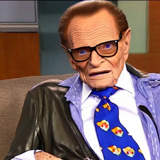 Prompt: larry - king dressed like skeletor comic - book drawing from mad - magazine