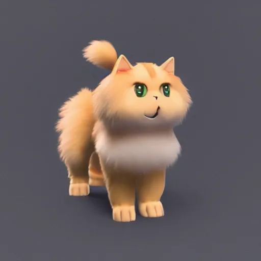 Image similar to an adorable cat dog pokemon. very cute friendly. fluffy. beautiful. digital render.