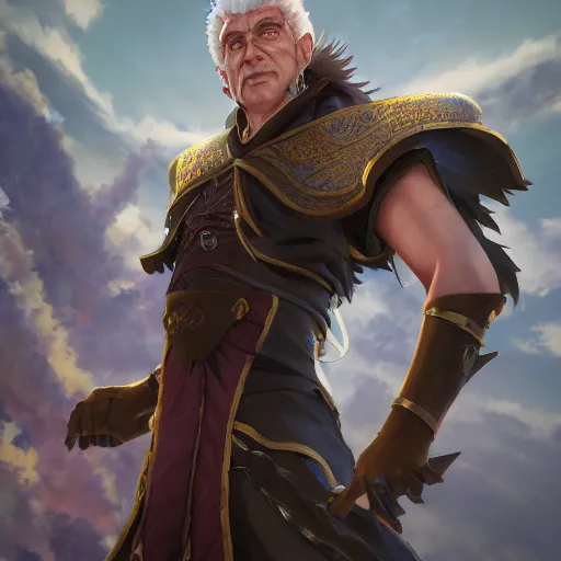 Prompt: An epic fantasy anime style portrait painting of Yair Lapid, unreal 5, DAZ, hyperrealistic, octane render, cosplay, RPG portrait, dynamic lighting