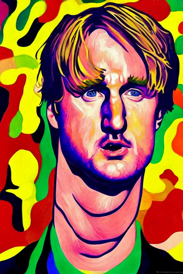 Image similar to bizarre neo - fauvism portrait of owen wilson in a sea of thousands of highly detailed potatos, dramatic cinematic lighting, 8 k, beautiful intricate painting