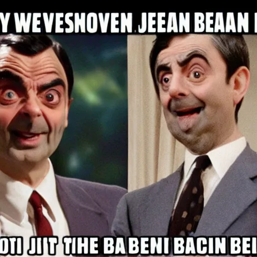 Image similar to meme about mr. bean and jellybeans