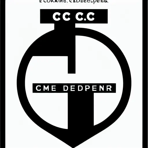 Prompt: the initials 'C.E.' as a logo for a web developer. black letter text. gothic serif font. typeface is nerdy. black and white, flat colors. vector image. clean lines.