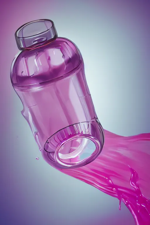 Image similar to Pink Vapor Inhalation Machine Conected to a Spherical Bottle of Pink Liquid by a Tube, Pink Vapor Leaking from an Oxygen Mask, fantasy, magic, ultra detailed, digital art, trending on artstation, illustration