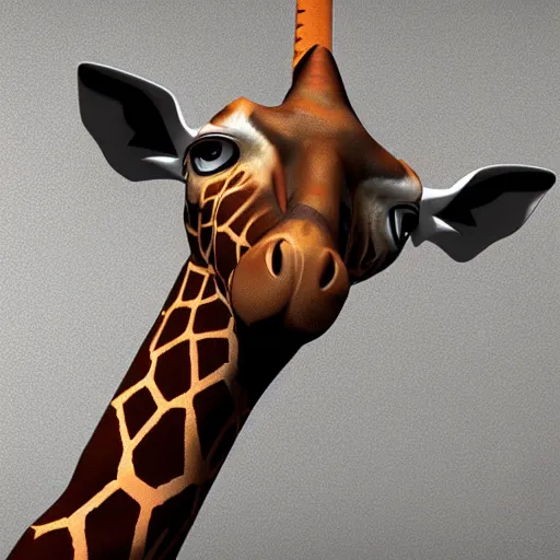 Prompt: mechanical giraffe 4k, 3d render, digital art