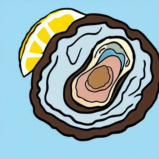 Image similar to oyster with a couch inside instead of a pearl, cartoon, bitmap