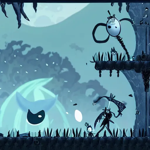 Prompt: a screenshot of the hollow knight.