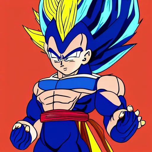 Goku Super Sayajin 2 & Majin Vegeta, Fanart