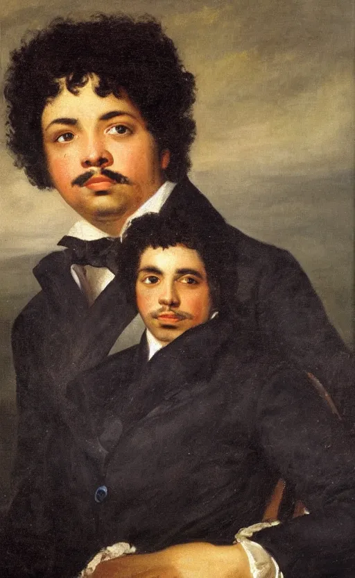 Image similar to Portrait of young Alexandre Dumas, oil on canvas, highly detailed, by Delacroix, 8k