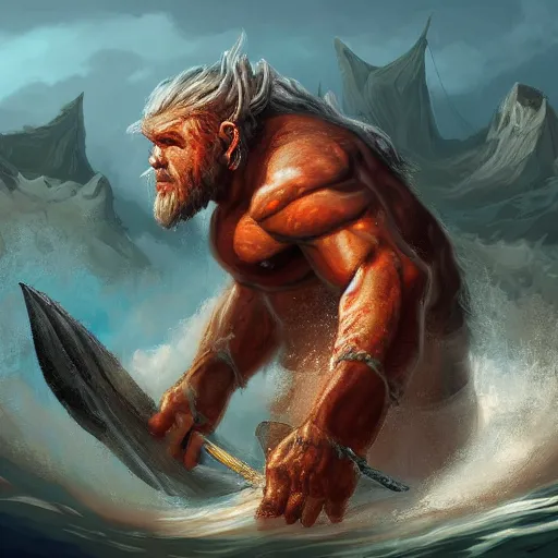 Image similar to 8 k digital art of sea giant