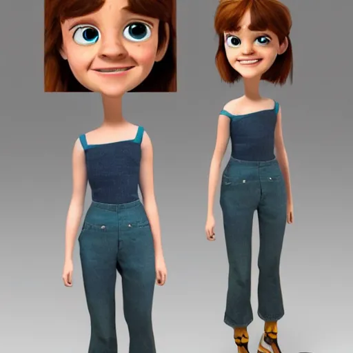 Image similar to emma watson as a pixar character