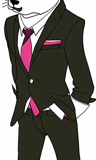 Image similar to furry ferret, anime style, formal suit, full body, disney style