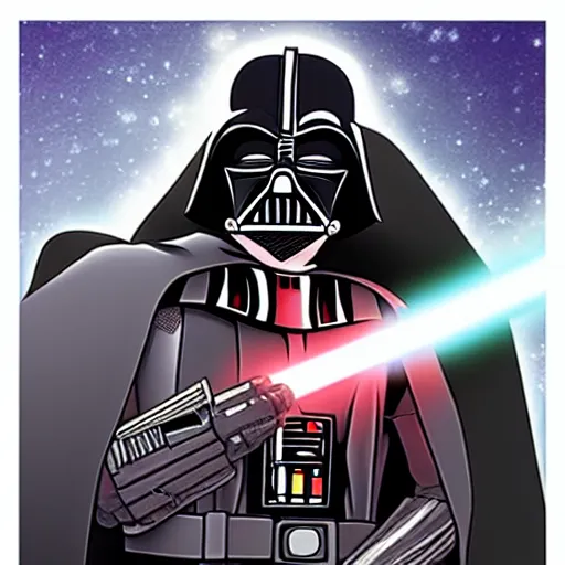 Image similar to Darth Vader as a hot anime girl