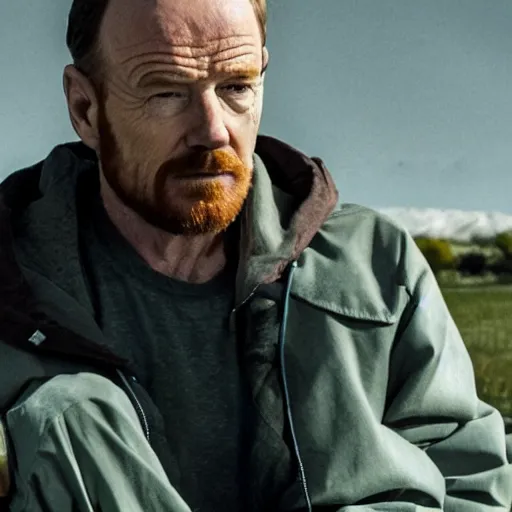 Image similar to Live Action Still of Bryan Cranston dressed as and playing Jesse Pinkman in Breaking Bad, real life, hyperrealistic, ultra realistic, realistic, highly detailed, epic, HD quality, 8k resolution, body and headshot, film still