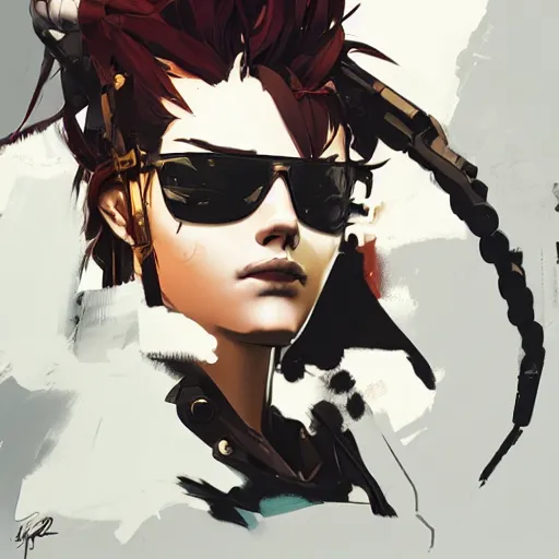 Prompt: highly detailed portrait of a punk young lady by Greg Tocchini and Yoji Shinkawa, 4k resolution