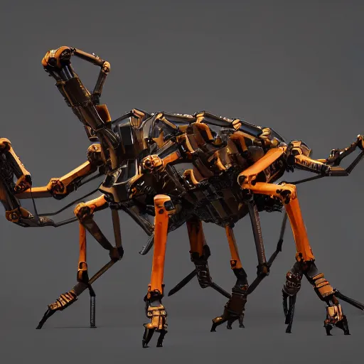 Image similar to hexapod beast, convex, kitbashing, robot, unreal engine, 4 k