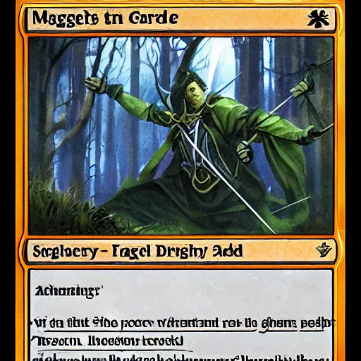 Image similar to magic the gathering card, archers in mystical forest