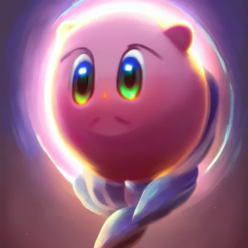 Image similar to Kirby portrait, huggy wuggy from poppy playtime video game, fullbody, ultra high detailed, glowing lights, oil painting, Greg Rutkowski, Charlie Bowater, Beeple, unreal 5, DAZ, hyperrealistic, octane render, RPG portrait, dynamic lighting, fantasy art, beautiful face