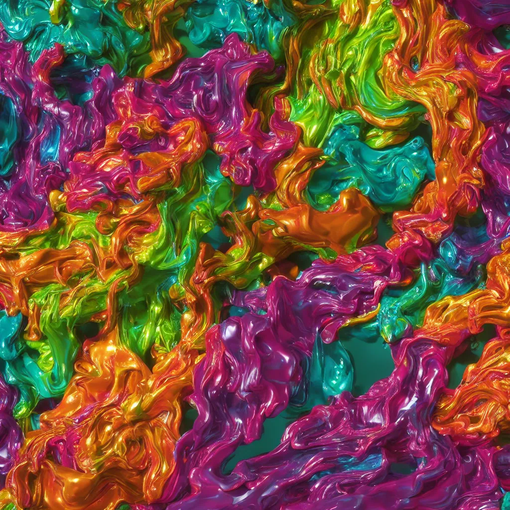 Image similar to painful pleasures by lynda benglis, octane render, colorful, 4 k, 8 k