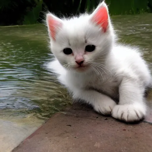 Image similar to kitten made of water