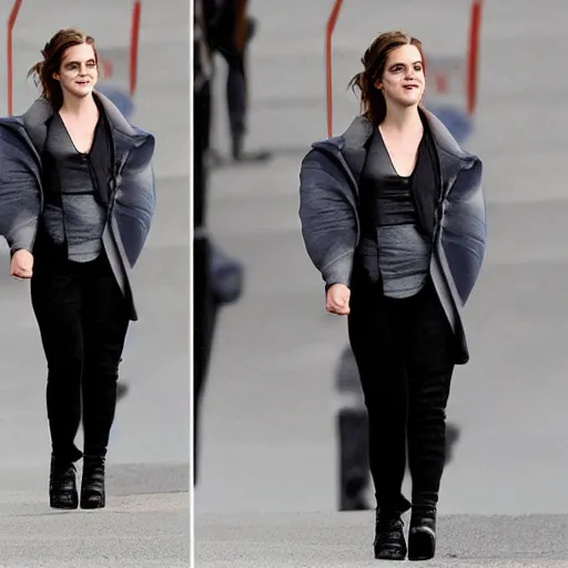 Prompt: Emma Watson hiding underneath an invisibility cloak