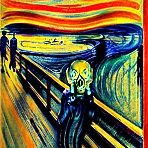 Prompt: the scream in a realistic setting