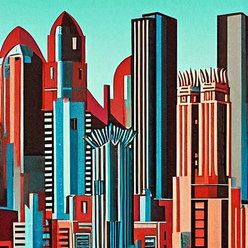 Prompt: Art Deco cityscapes