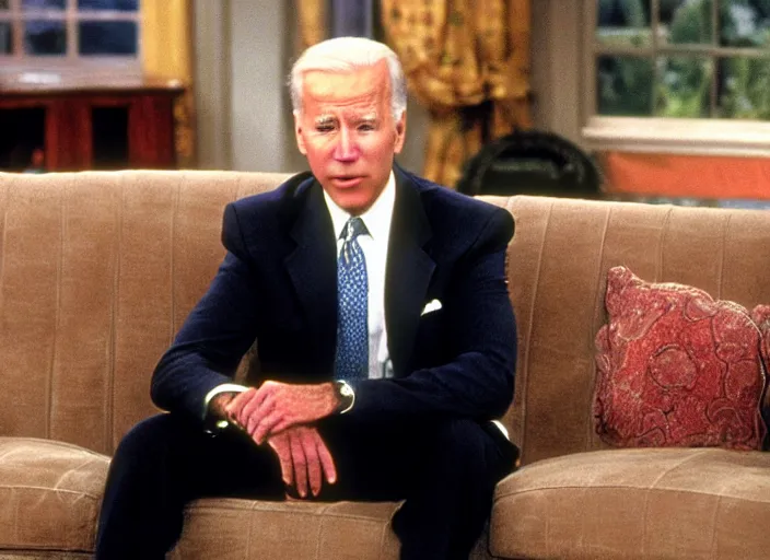 Image similar to film still of joe biden in the tv show friends