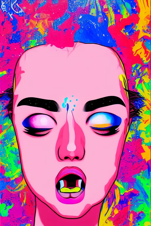 girl make ahegao face - aesthetic, smooth painting, 9 | Stable ...