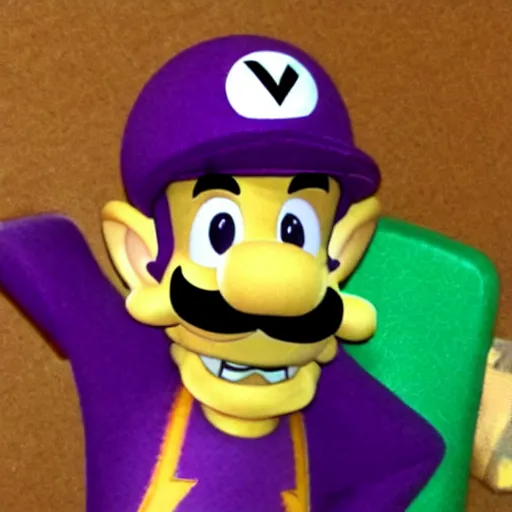 Image similar to Waluigi, flash photography