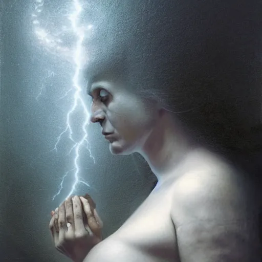 Prompt: portrait of big old sumoringer as despair from sandman, in a white cloudy void with empty framesfloating around her, venus of willendorf, by jeremy mann, by gregory crewdson, by bastien lecouffe deharme, sad face, black hair, white room, soft lightning, high detailed, 8 k